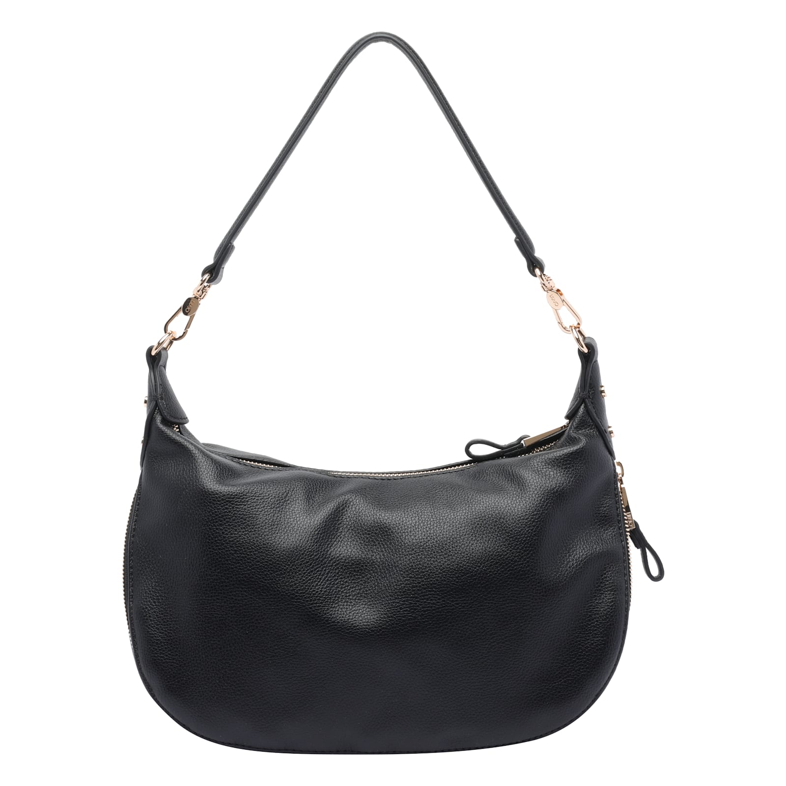 Liu •jo Curved Zip-detail Shoulder Bag In Black