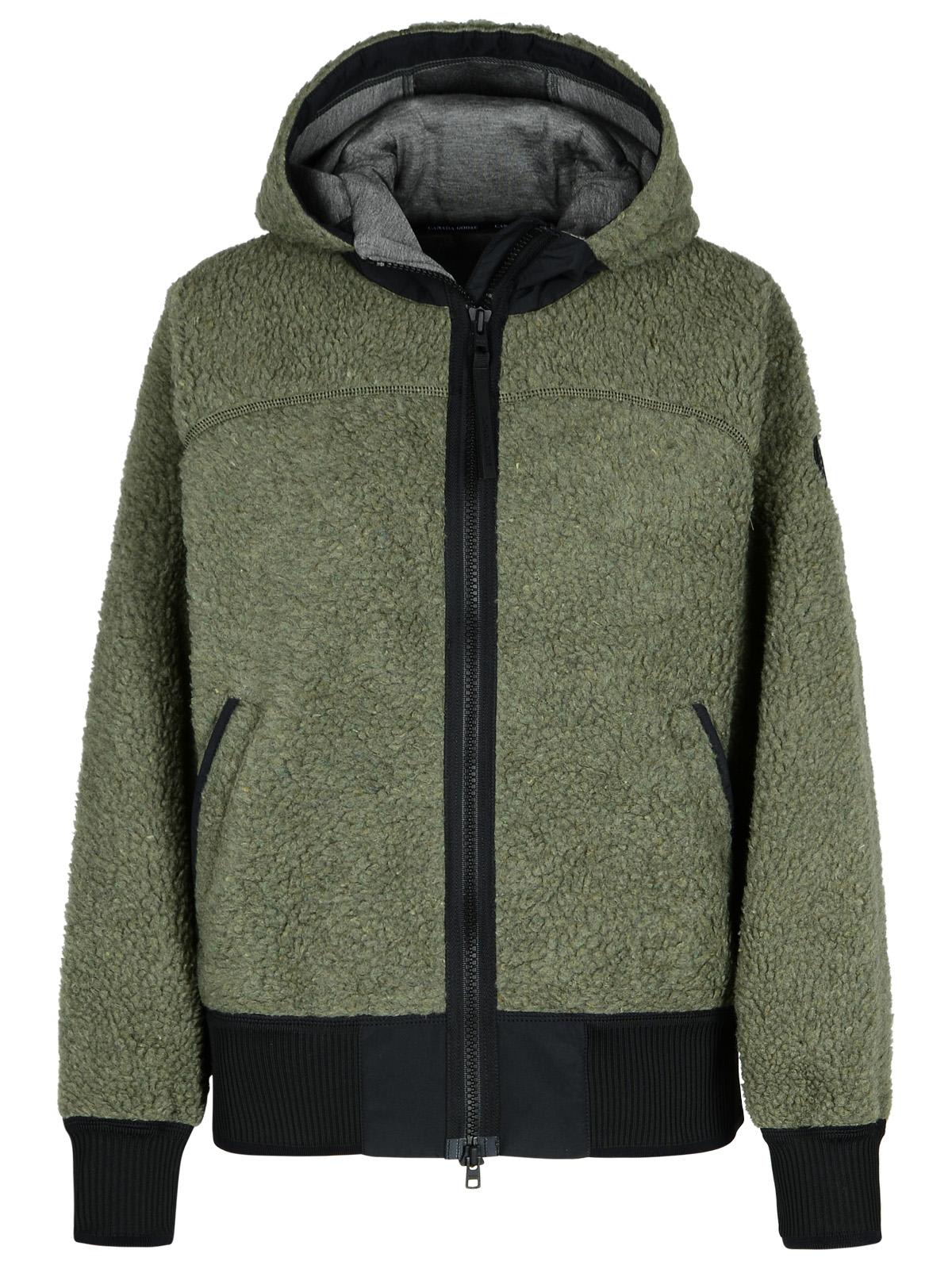 Shop Canada Goose Simcoe Green Wool Blend Fleece