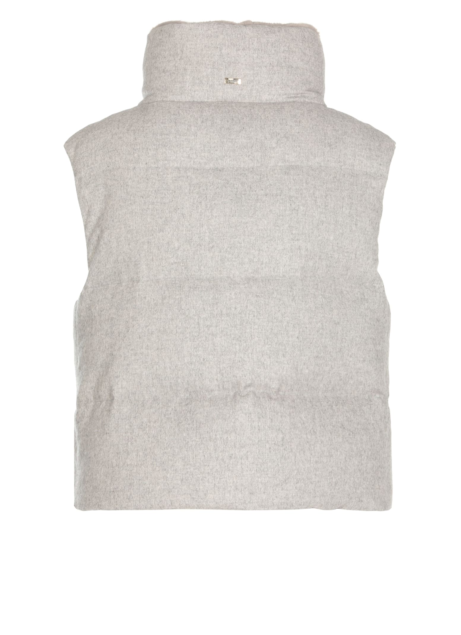 Shop Herno Silk And Cashmere Vest In Grey