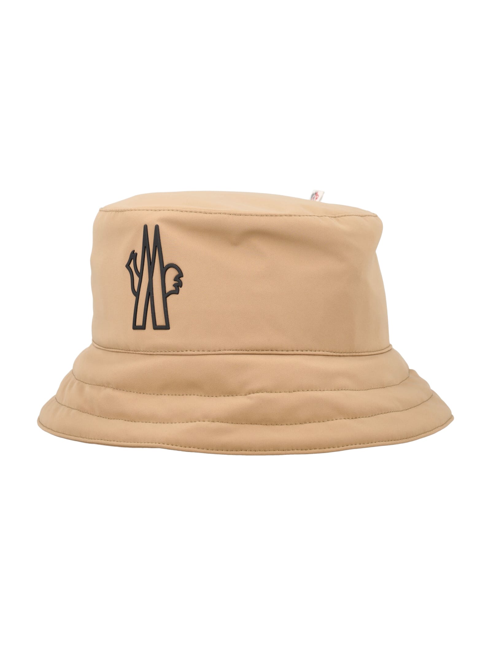 Shop Moncler Bucket Hat In Beige