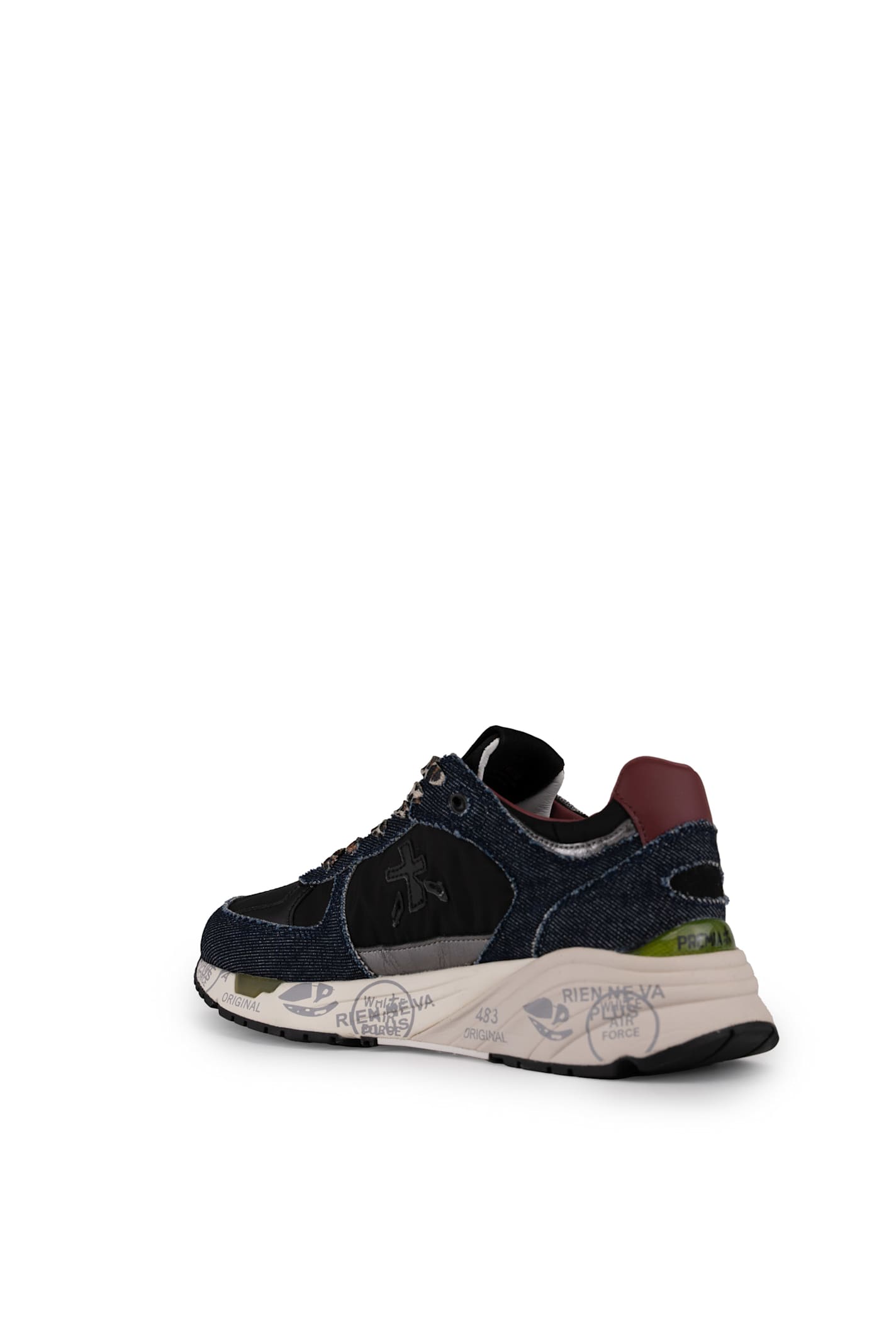 Shop Premiata Mased 7009 Sneakers In Denim And Nylon