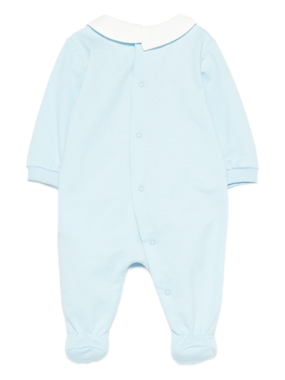 Moschino Kids Cotton Onesie With Teddy Print In Blue