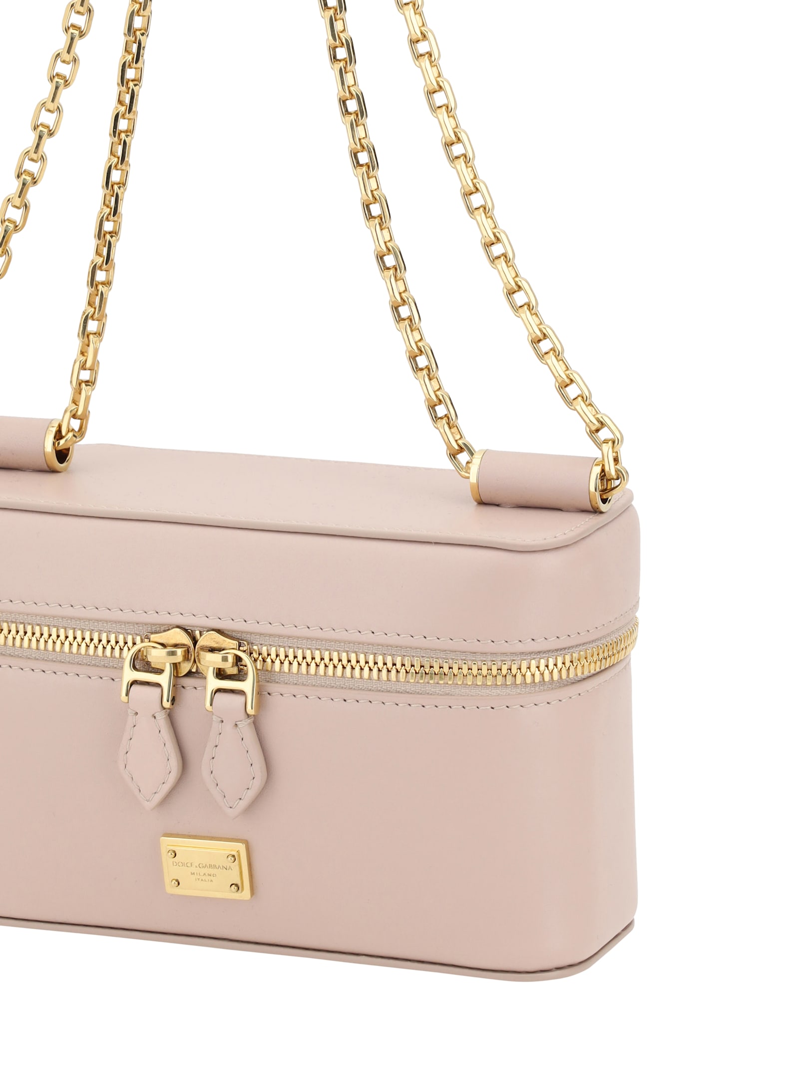 Dolce & Gabbana Sicily Leather Chain Strap Shoulder Bag