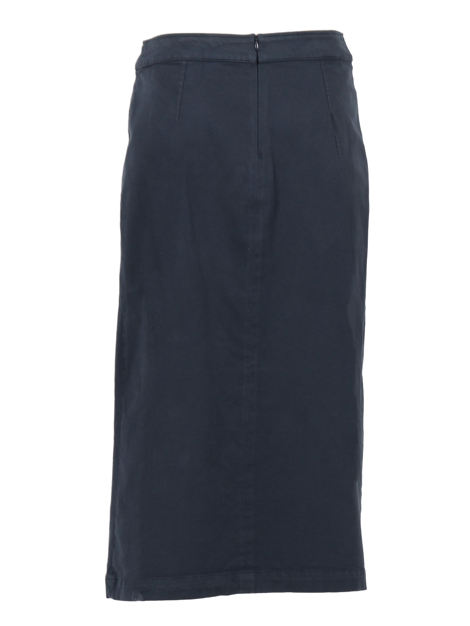 Aspesi Navy Blue Maxi Skirt With High Waist In Blue