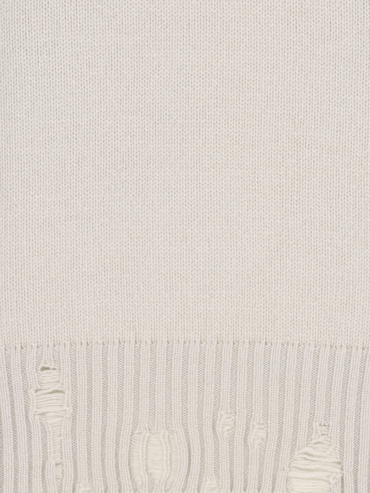 Shop Canessa Destroyed Detail Sweater In Beige