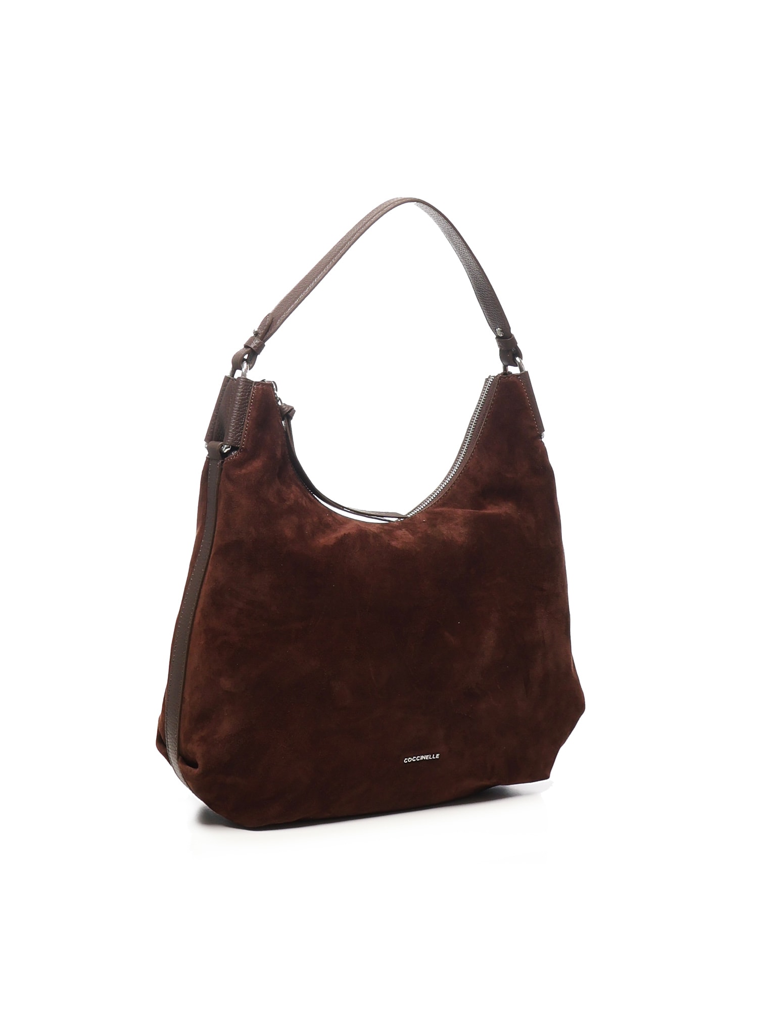 Coccinelle Suede Tote Bag In Brown
