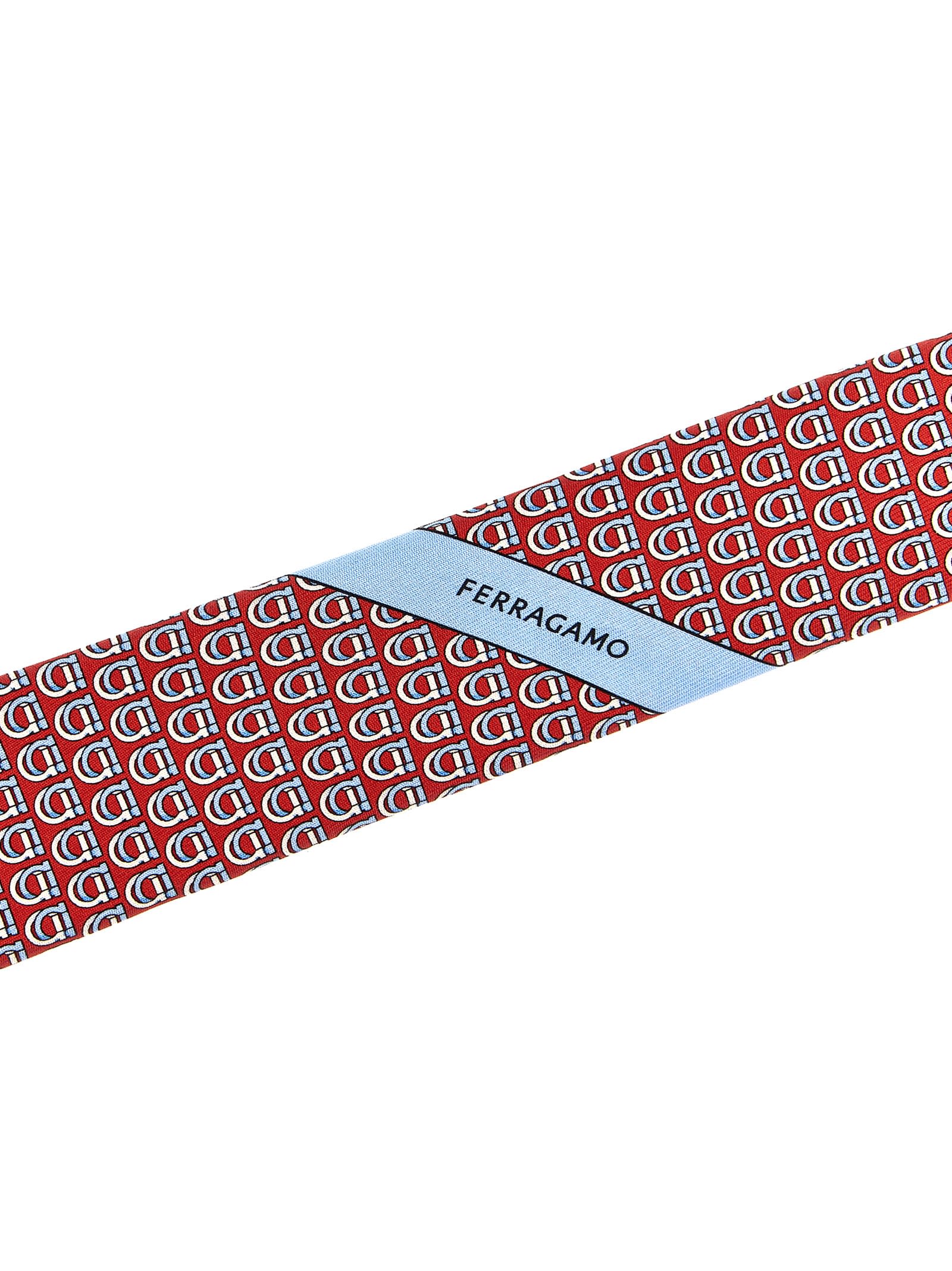 Shop Ferragamo Gancini Intrecciati Tie In Multicolor