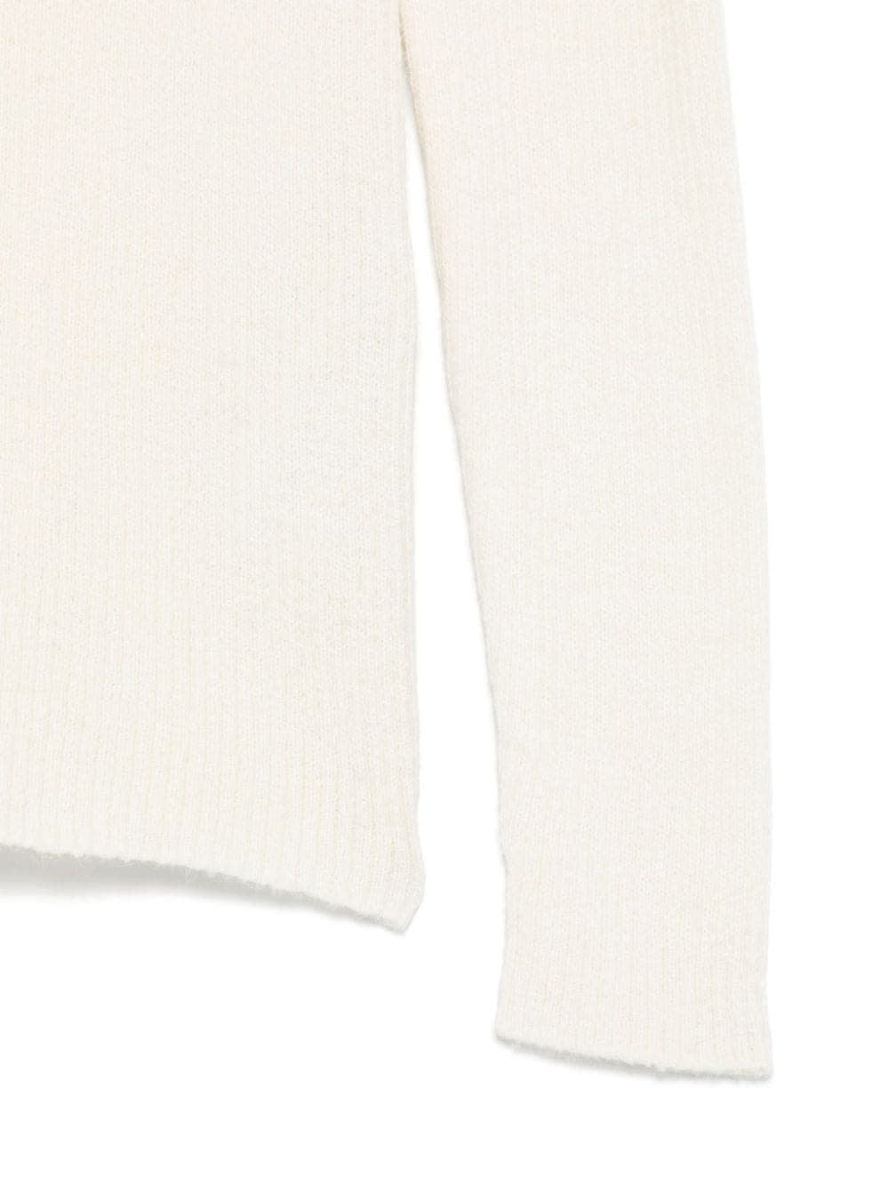 Shop Il Gufo White Wool Blend Turtleneck Sweater