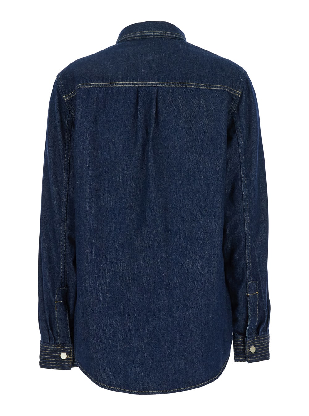 Frame The Trapunto Denim Overshirt In Blu