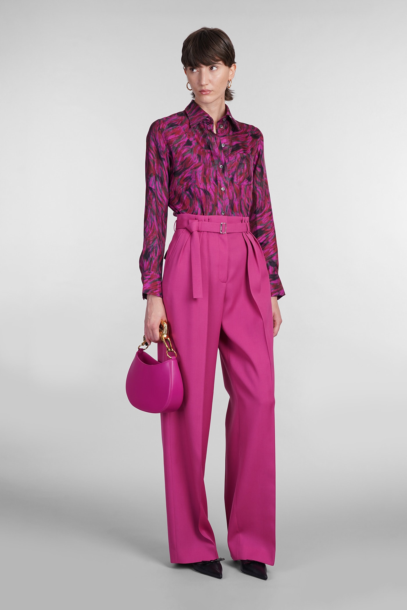 Shop Lanvin Shirt In Fuxia Silk