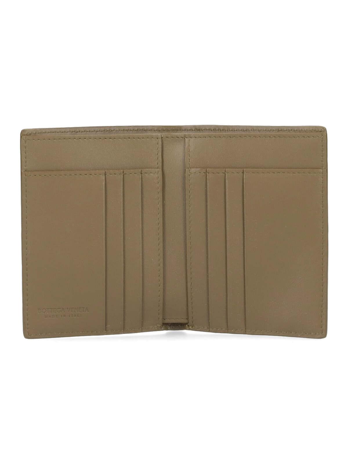 Shop Bottega Veneta Woven Bi-fold Wallet In Mud Silver