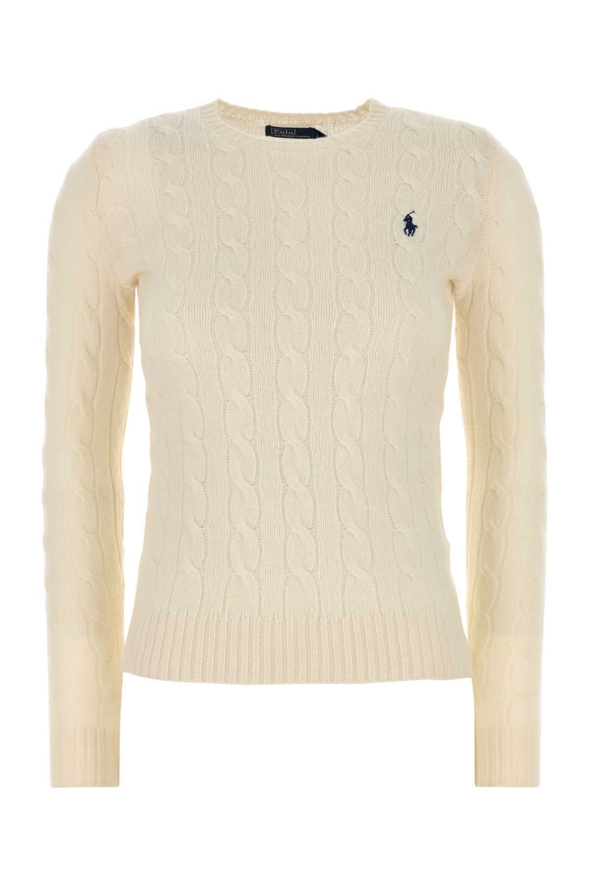 Polo Ralph Lauren Ivory Wool Blend Sweater In Neutral