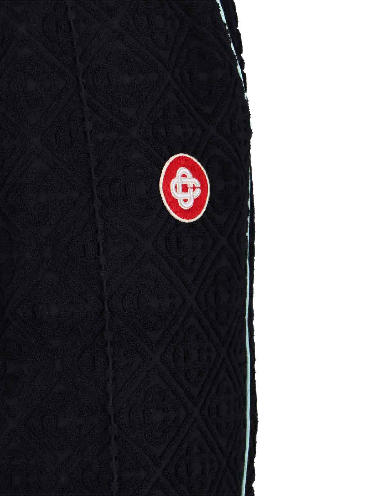 Casablanca Textured Black Trousers With Relaxed Fit In Black