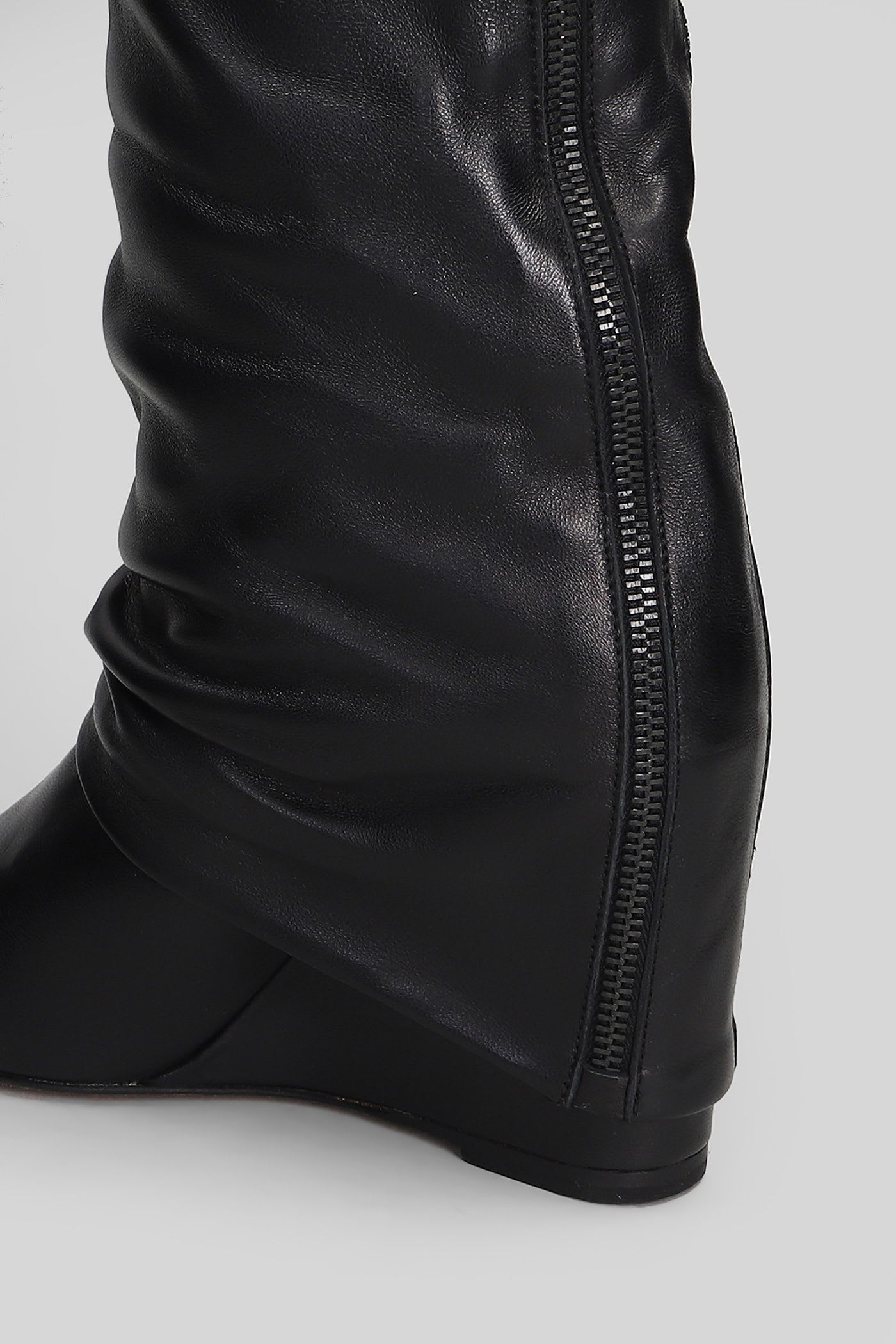 The Seller High Heels Boots In Black Leather In Black