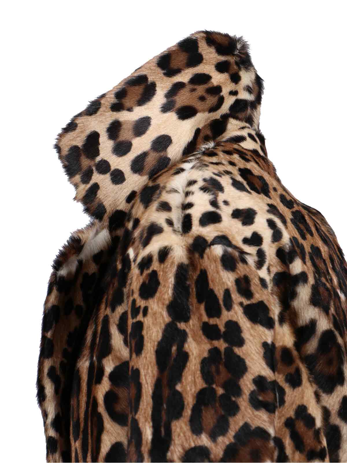 Dolce & Gabbana Double-breasted Goat Leather Coat In Multi