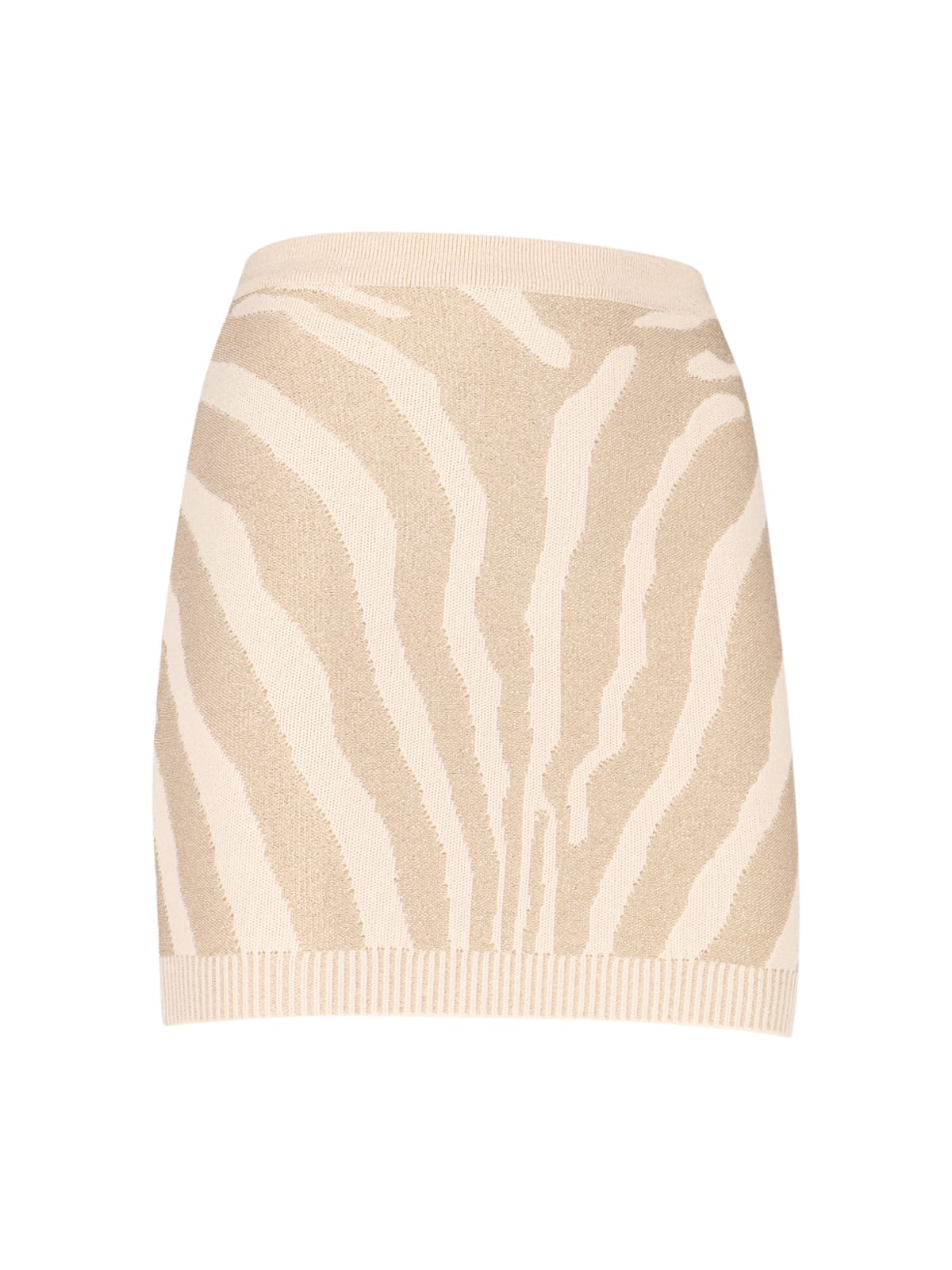 Shop Balmain Zebra Miniskirt In White