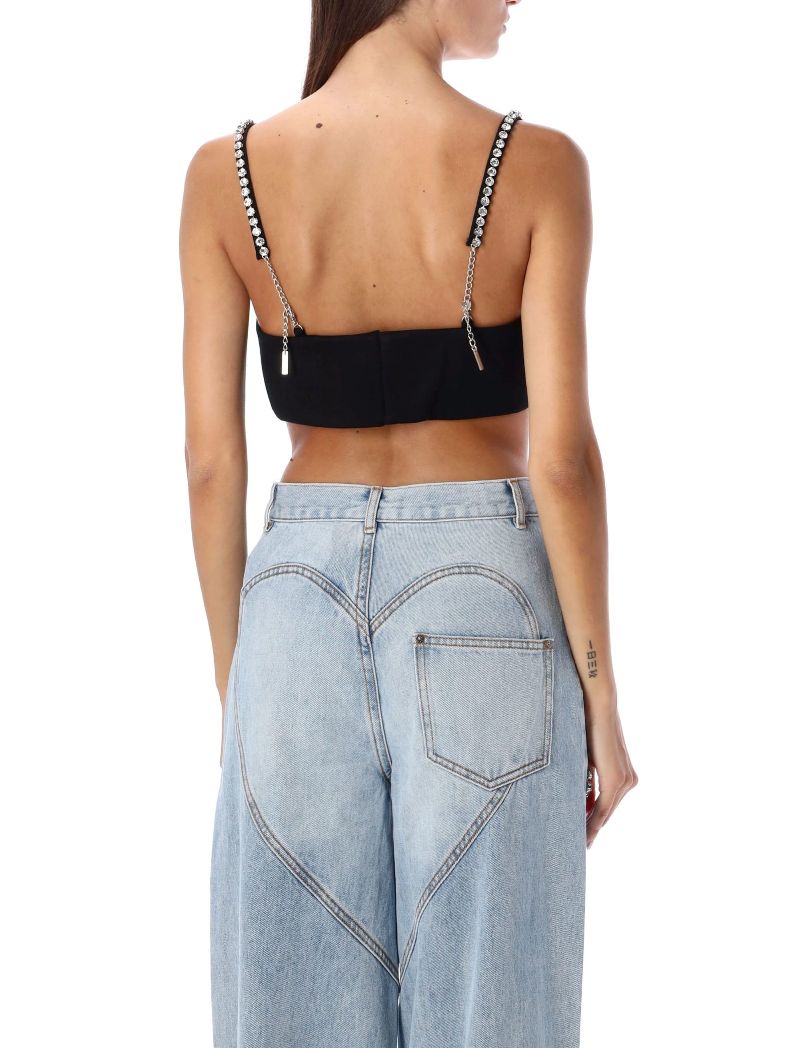 crystal heart crop top