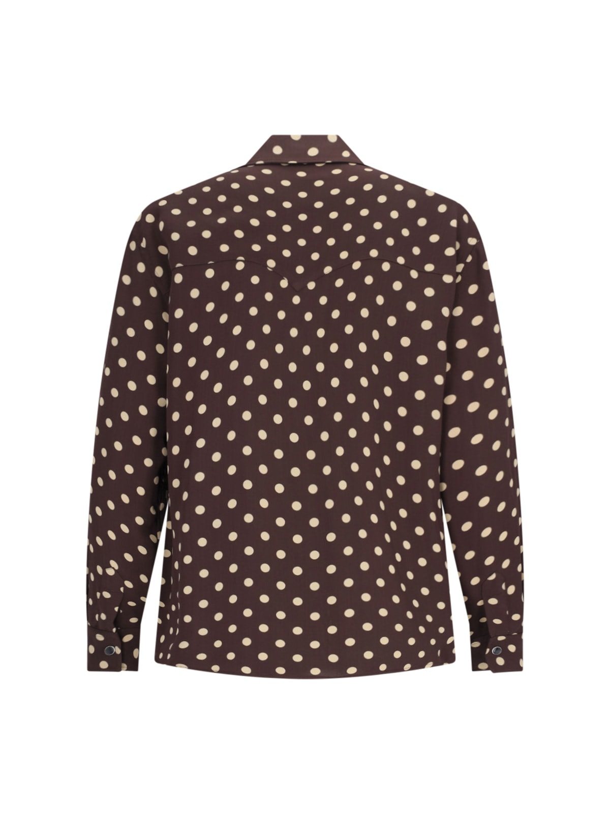 Shop Aspesi Polka Dot Shirt In Brown