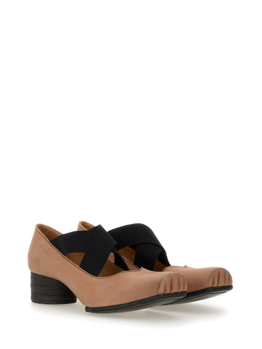 Uma Wang Pink Ballet Flats With Square Toe And Medium Heel In Suede Woman In Multi