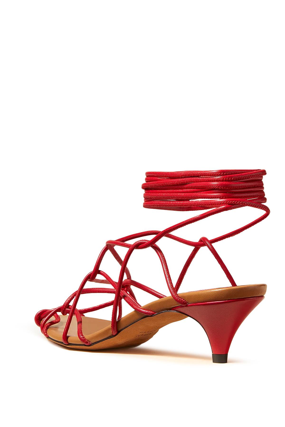 Shop Khaite Arden Low Heel Sand In Red (red)