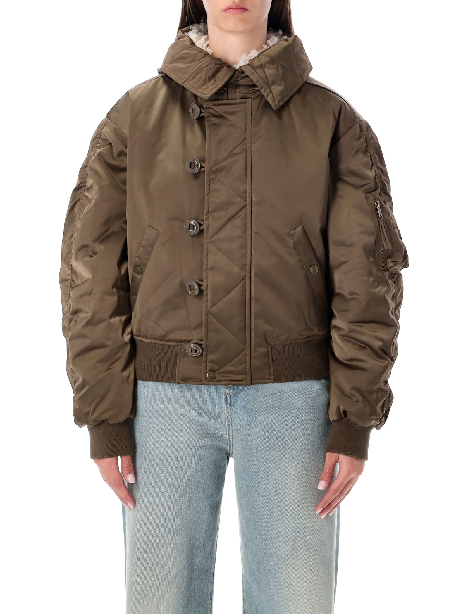 Isabel Marant Étoile Marant Étoile Elisa Short Quilted Satin Jacket In Brown