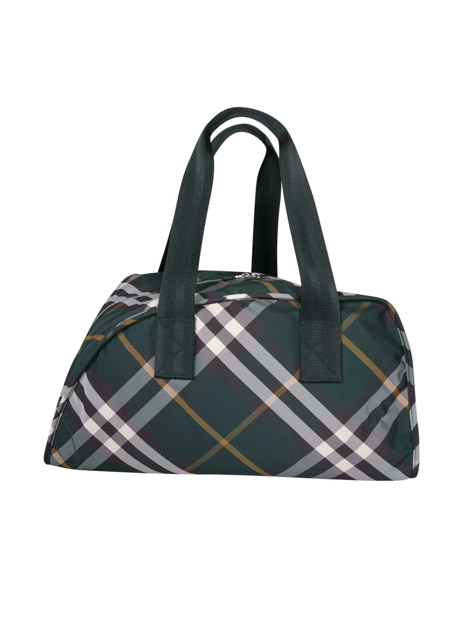 Burberry Shield Duffle Check Green Bag