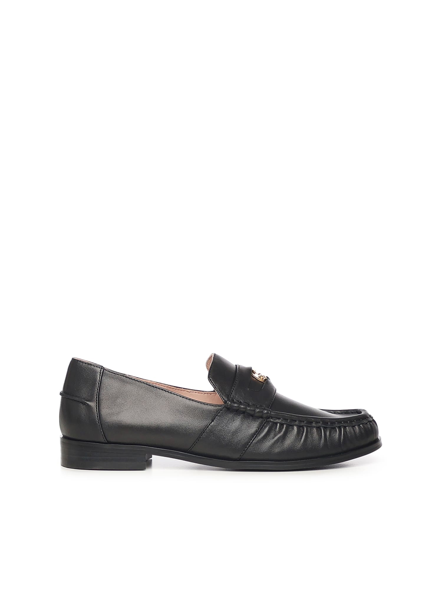 Coccinelle C-penny Leather Loafers In Black