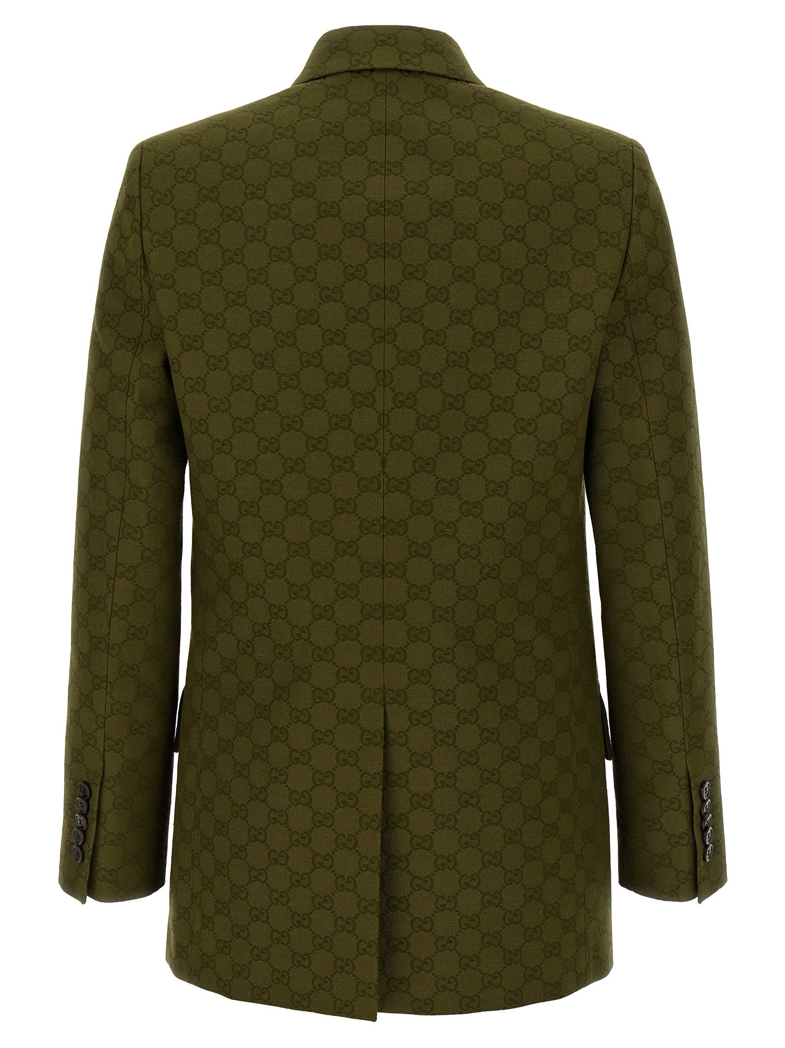 Gucci Gg Fabric Double-breasted Jacket In Green