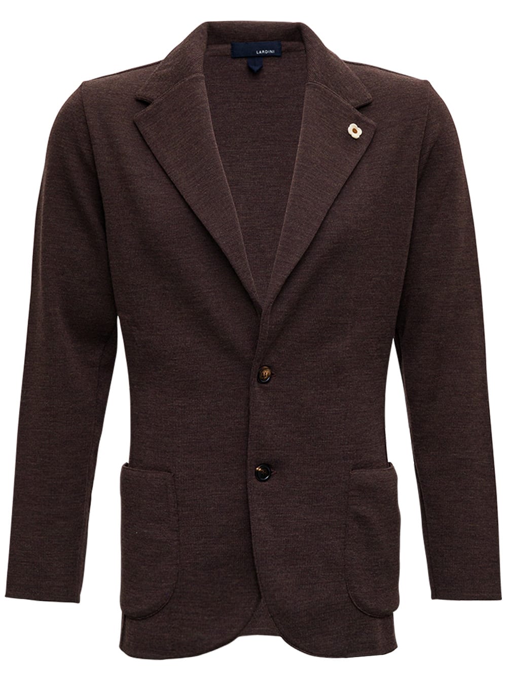 Lardini Single Breasted Brown Wool Jacket