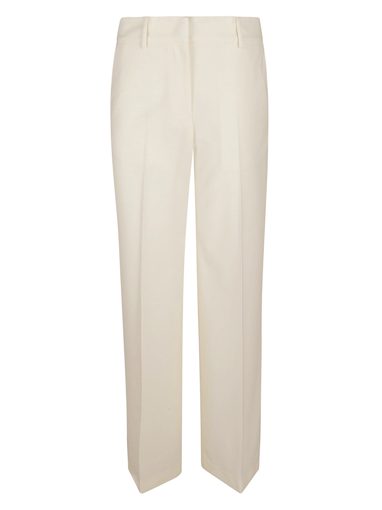 Msgm Straight Concealed Trousers In Off-white