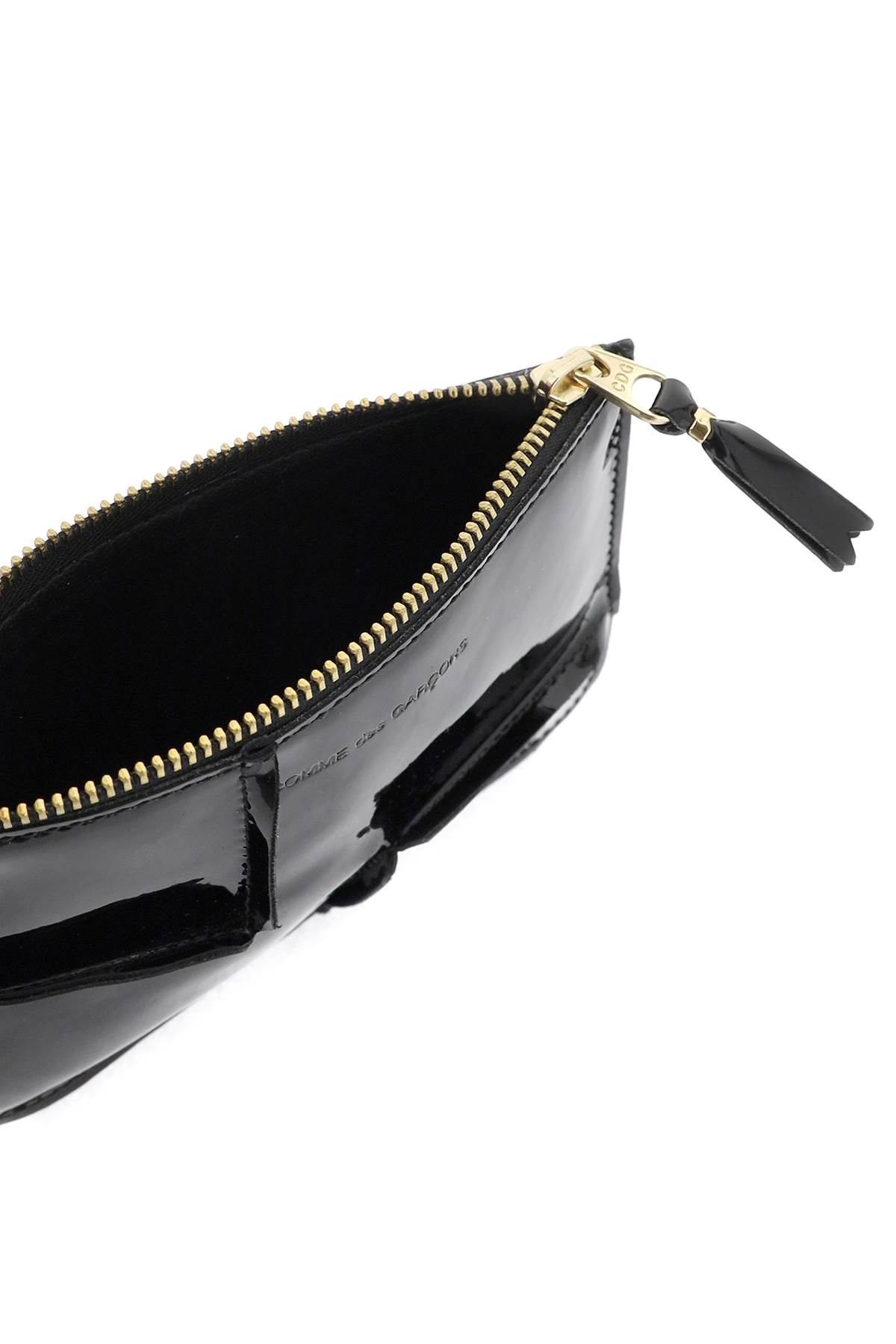 COMME DES GARÇONS ZIP AROUND PATENT LEATHER WALLET WITH ZIPPER 