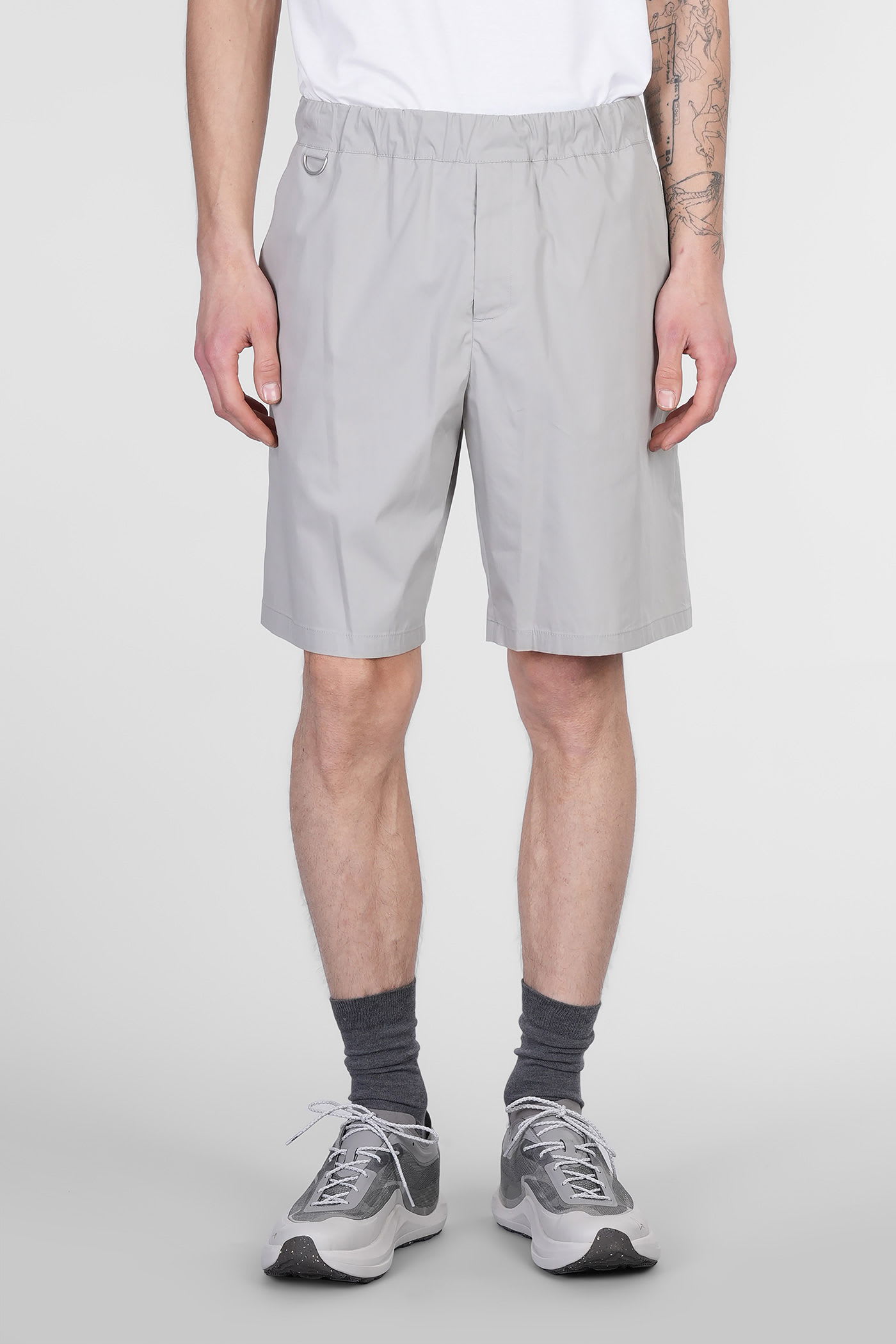 Combo Shorts In Grey Cotton