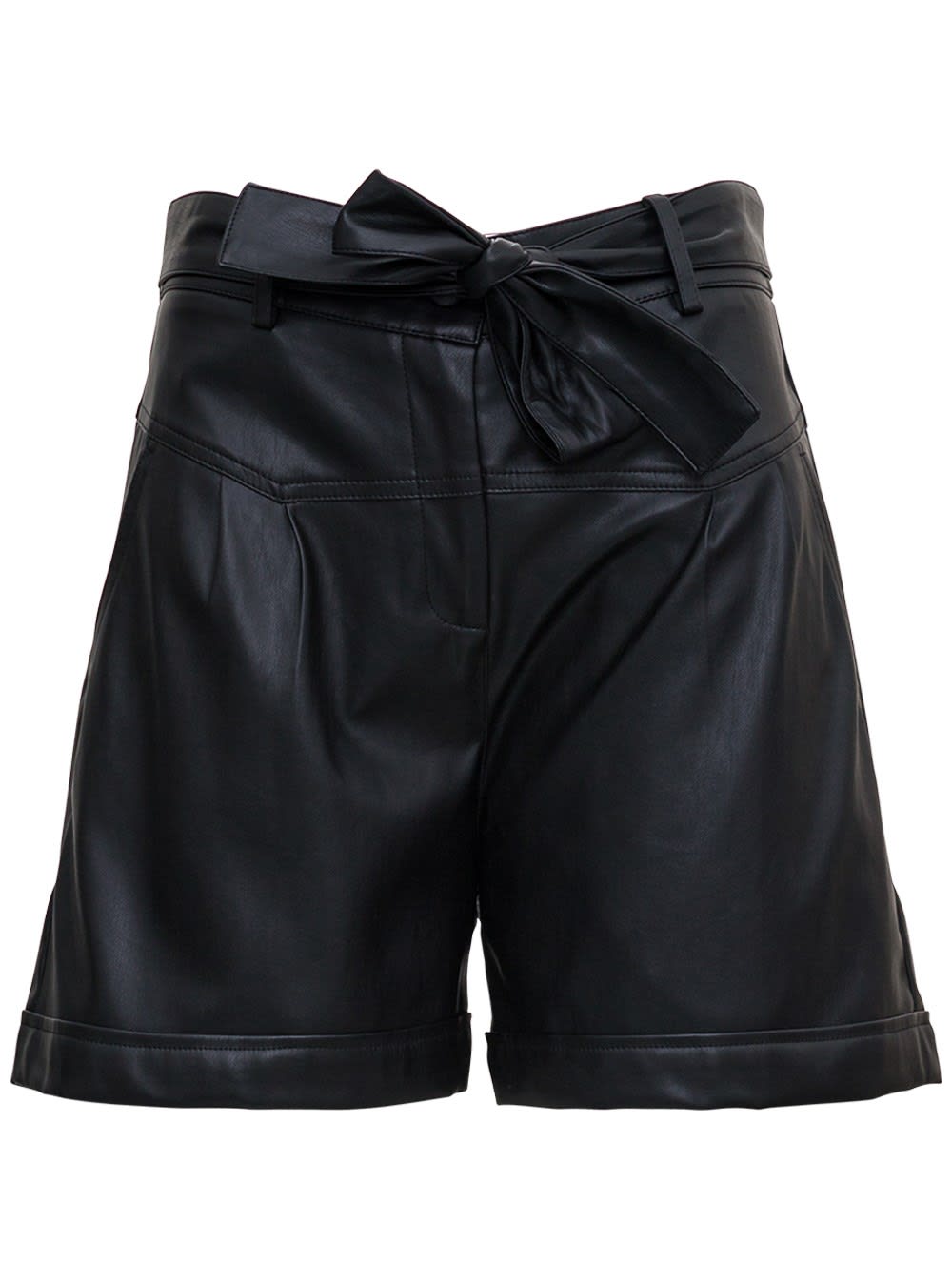 Liu-Jo Leatheret Black Shorts With Belt