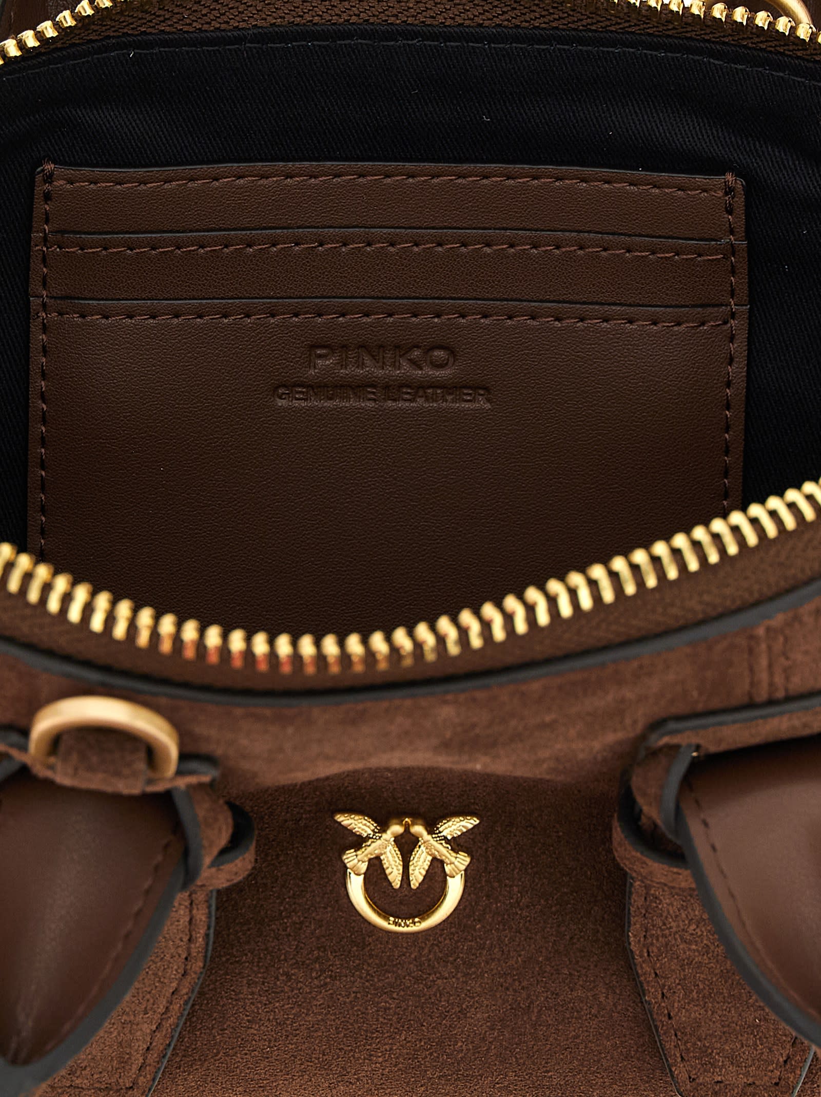 Pinko Bowling Baguette Shoulder Bag In Brown