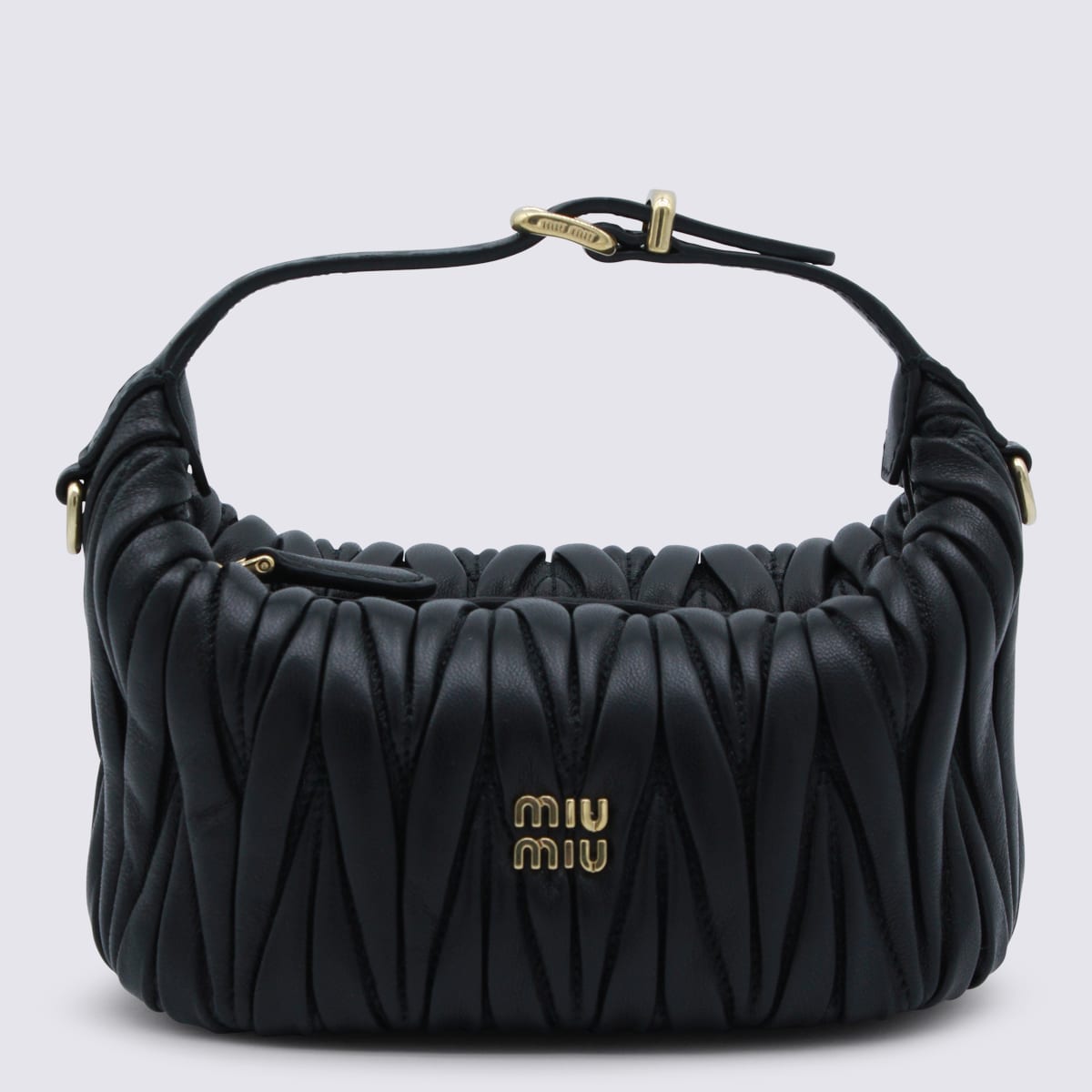 Miu Miu Black Leather Mini Bag In Black