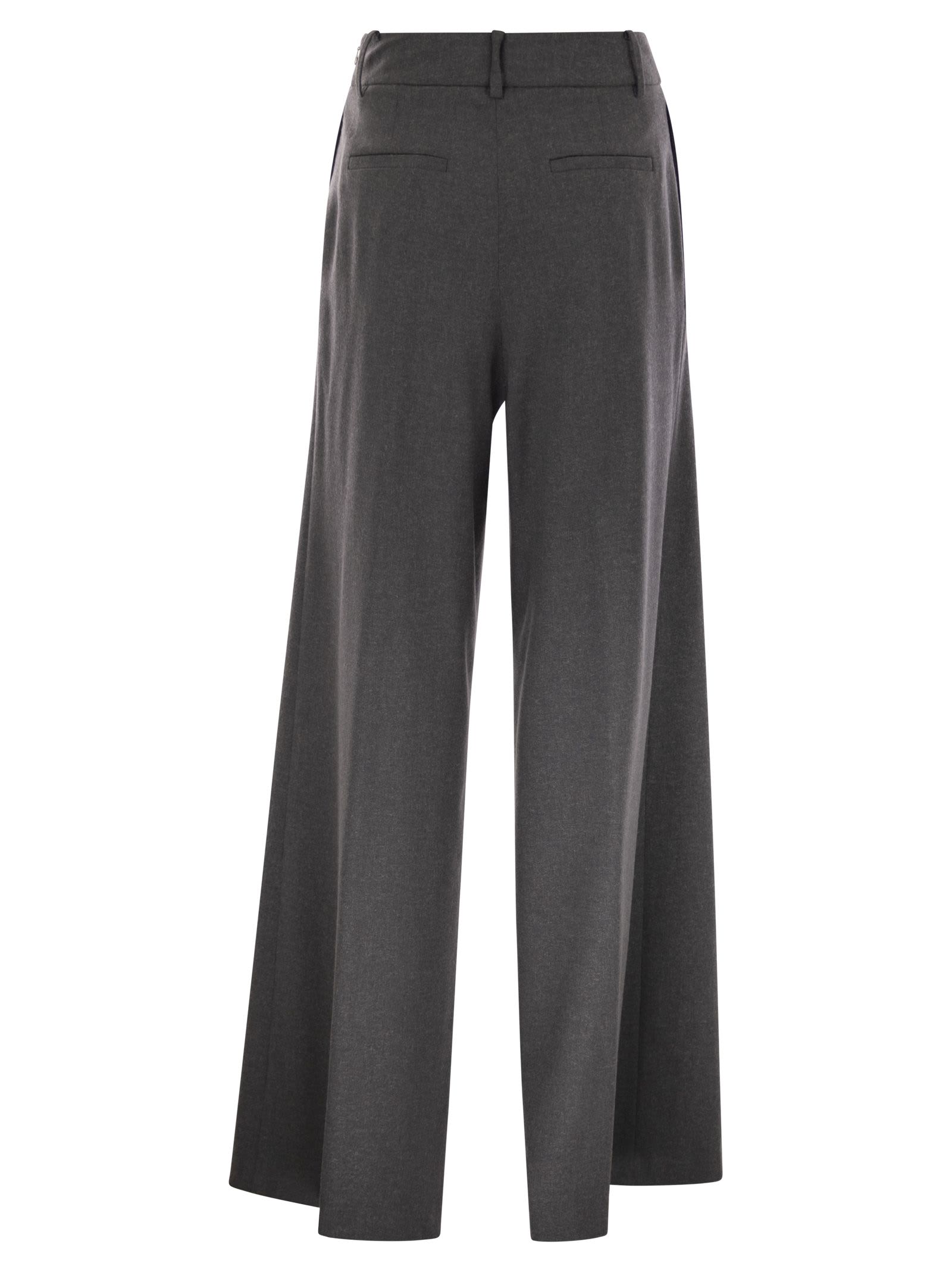 Herno Resort Trousers In Melange Fabric In Gray
