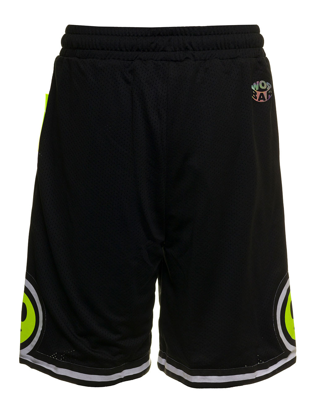 Barrow Mans Black Nylon Shorts With Logo Print