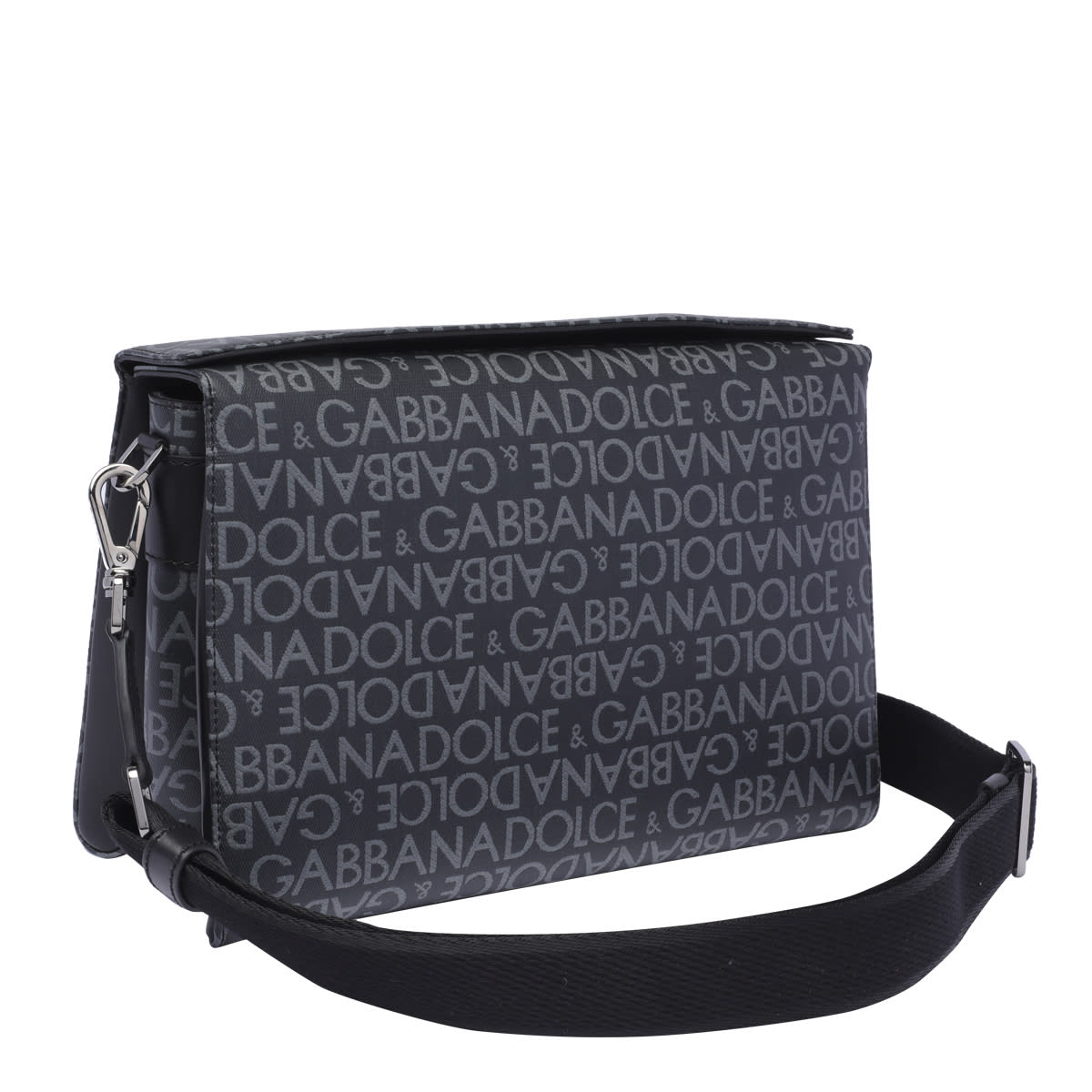 Shop Dolce & Gabbana Jacquard Shoulder Bag In Black