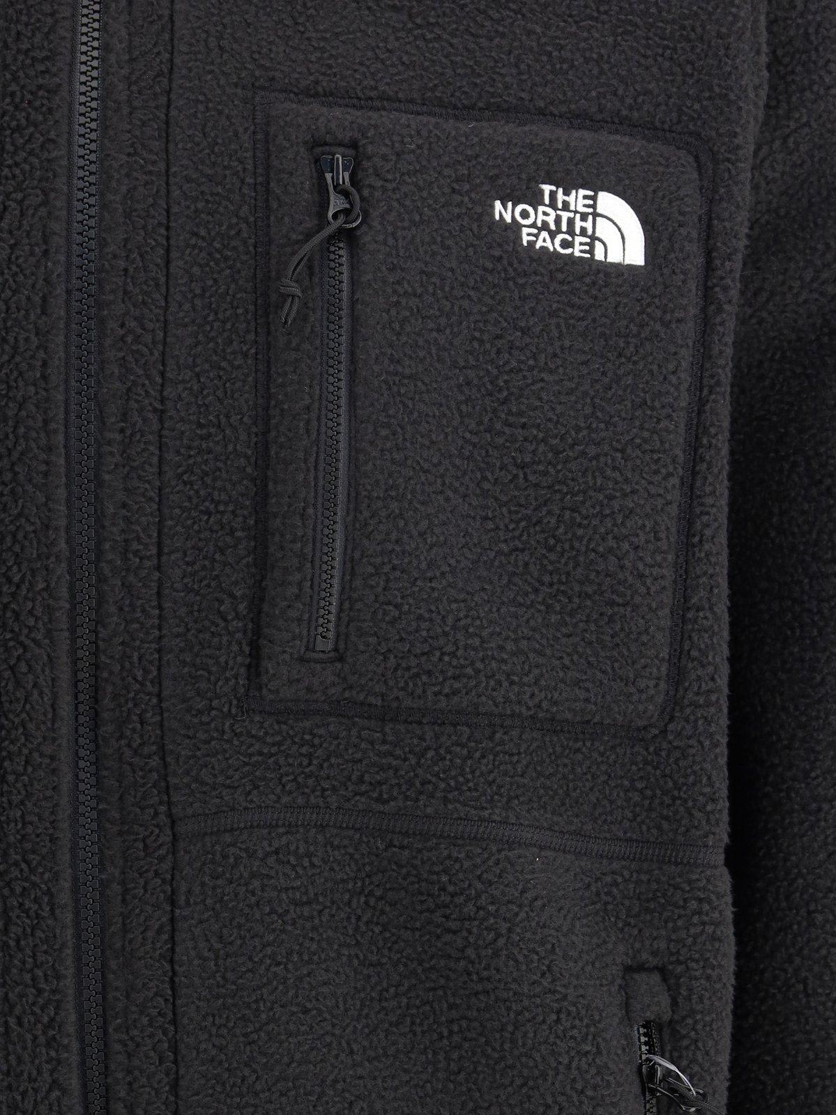 The North Face High Collar Zippered Jacket With Side Pockets In Black