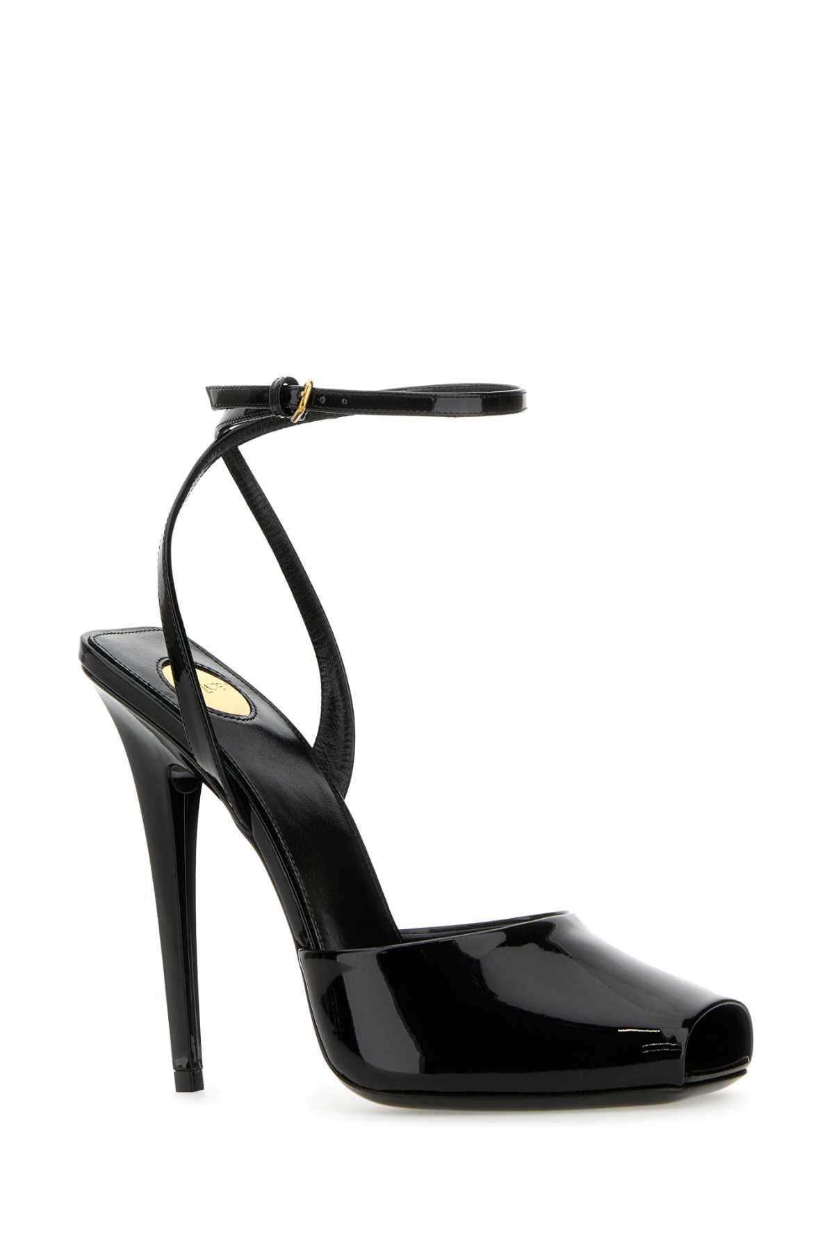 Shop Saint Laurent Black Leather Le Scandal Sandals In Nero