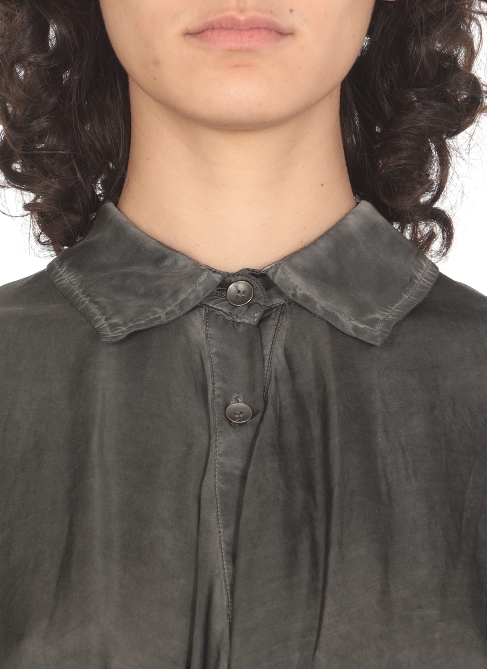 Shop Sanctamuerte Viscose Shirt In Grey