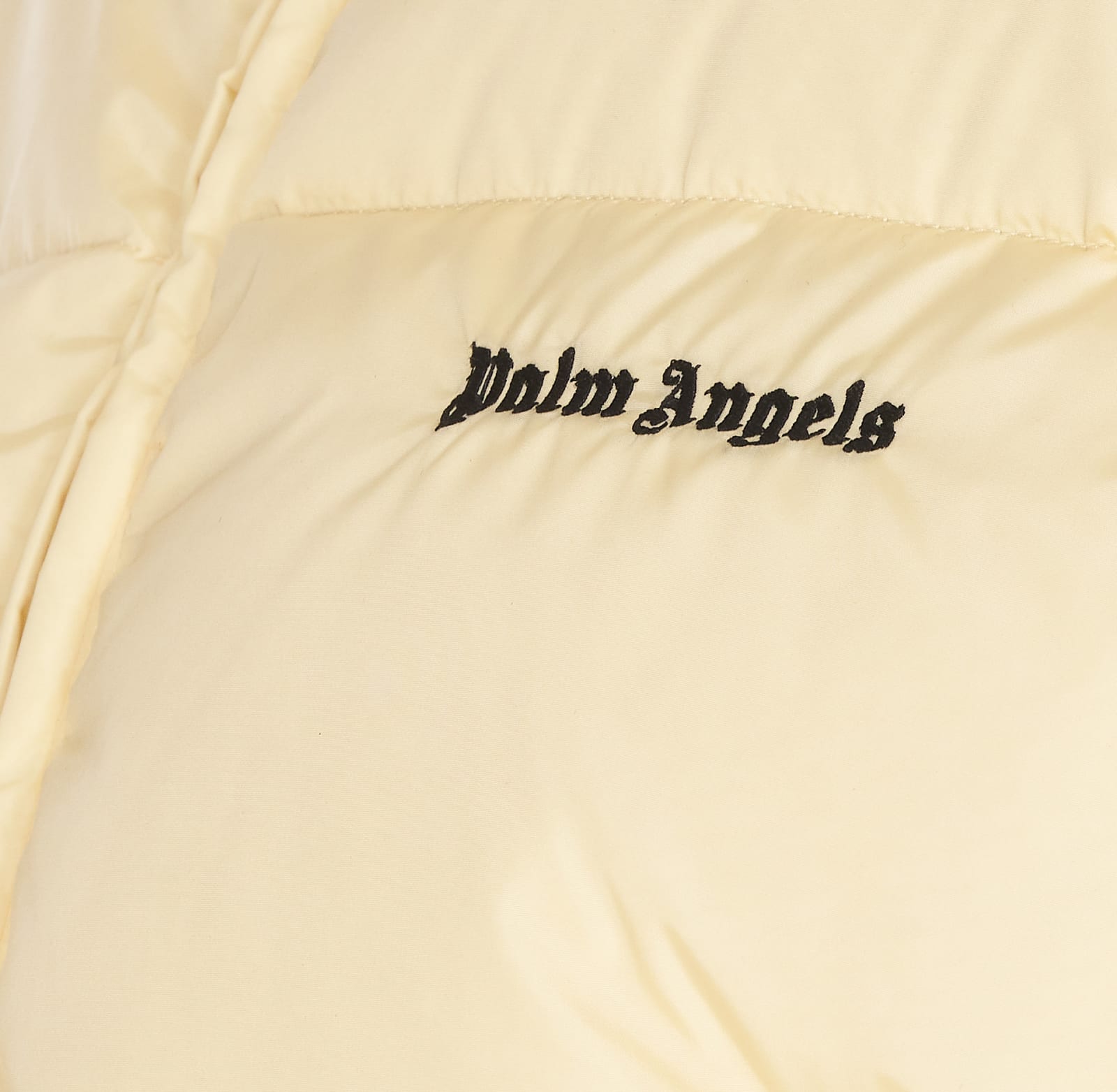 Shop Palm Angels Crop Track Down Jacket In Butter Black