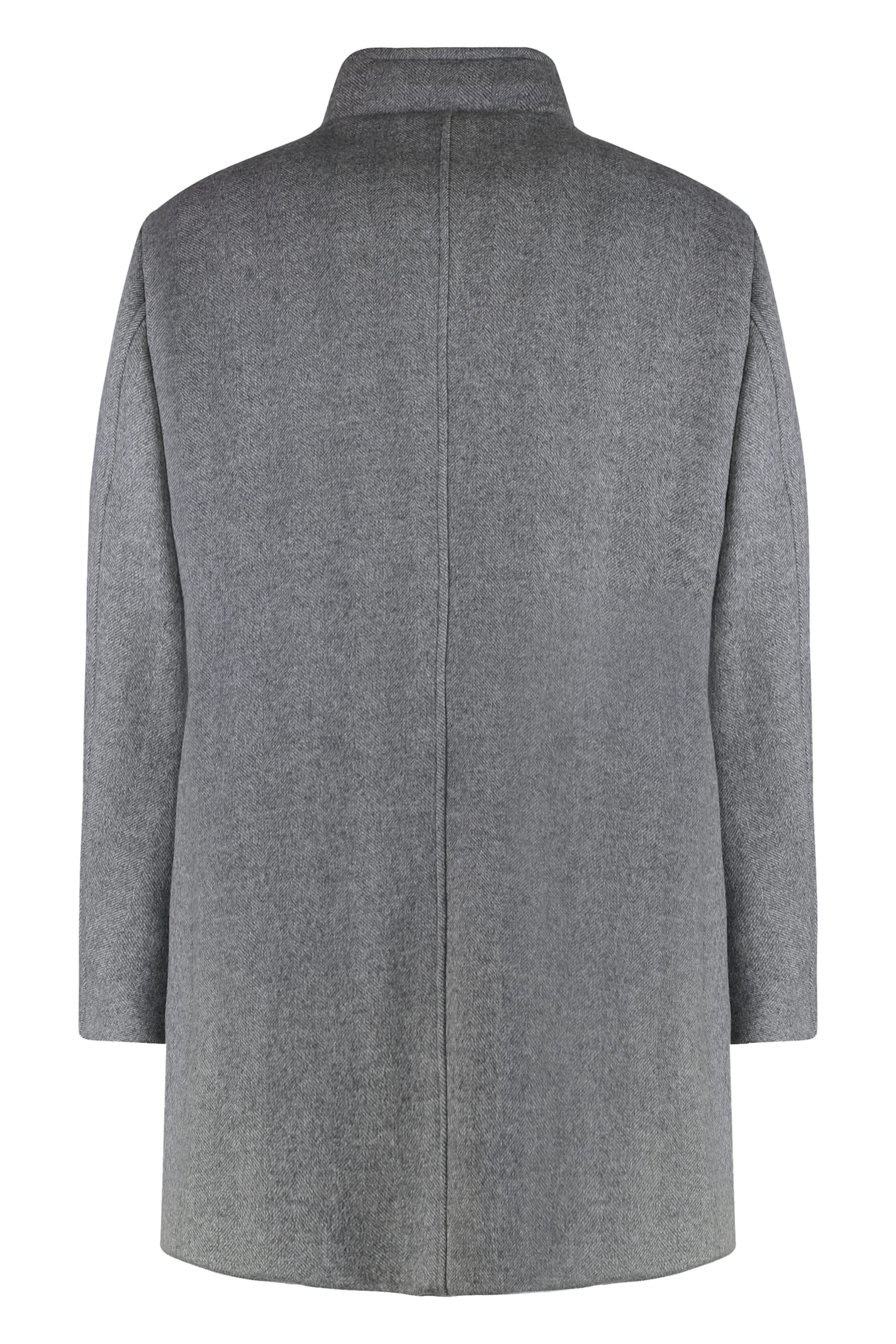 Moorer Bond Padded Wool-blend Coat In Gray