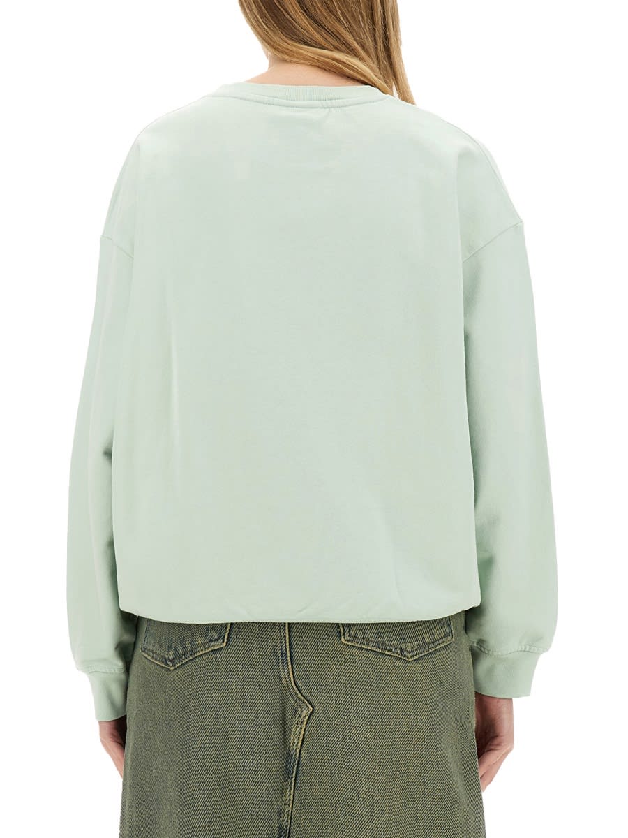 Shop Ganni Oversize Sweatshirt In Green