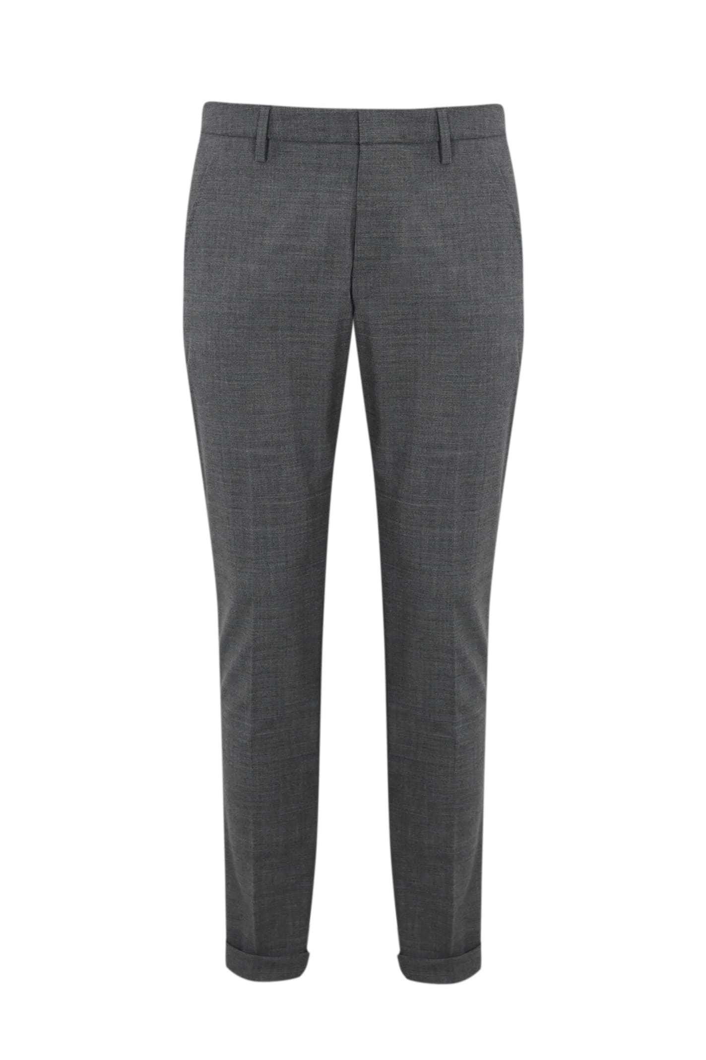 Shop Dondup Gaubert Trousers In Wool Canvas In Grigio