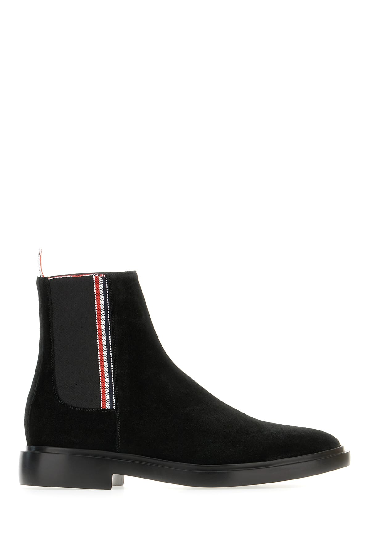 Thom Browne Elastic-panel Suede Boots In Black