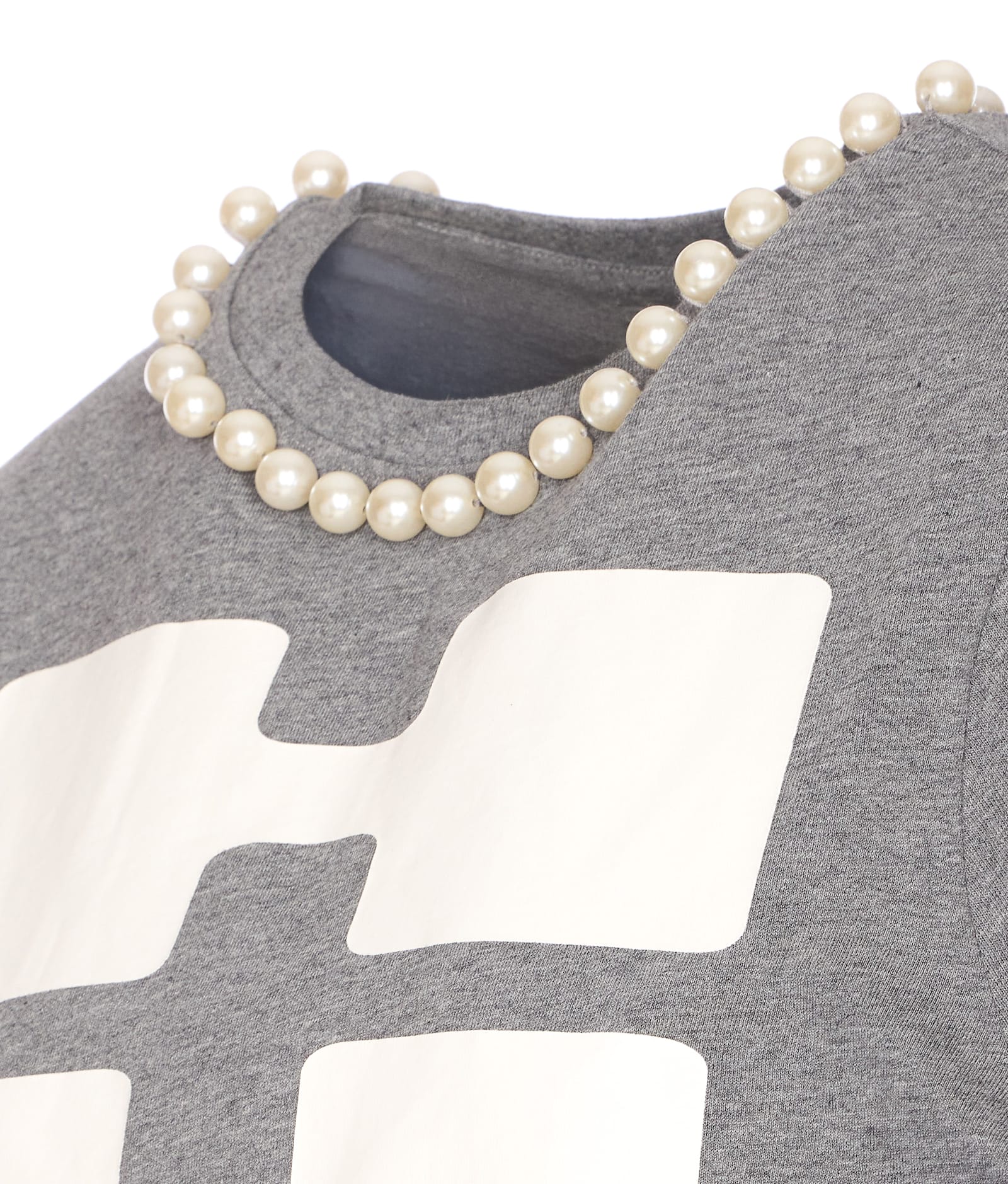 Essentiel Antwerp Isos Beads Print Tshirt In Gray