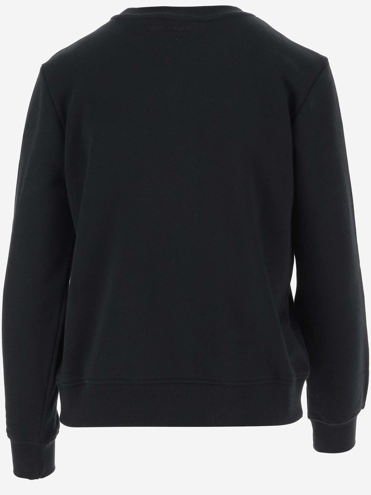 Shop Karl Lagerfeld Cotton Sweatshirt With Logo In Black