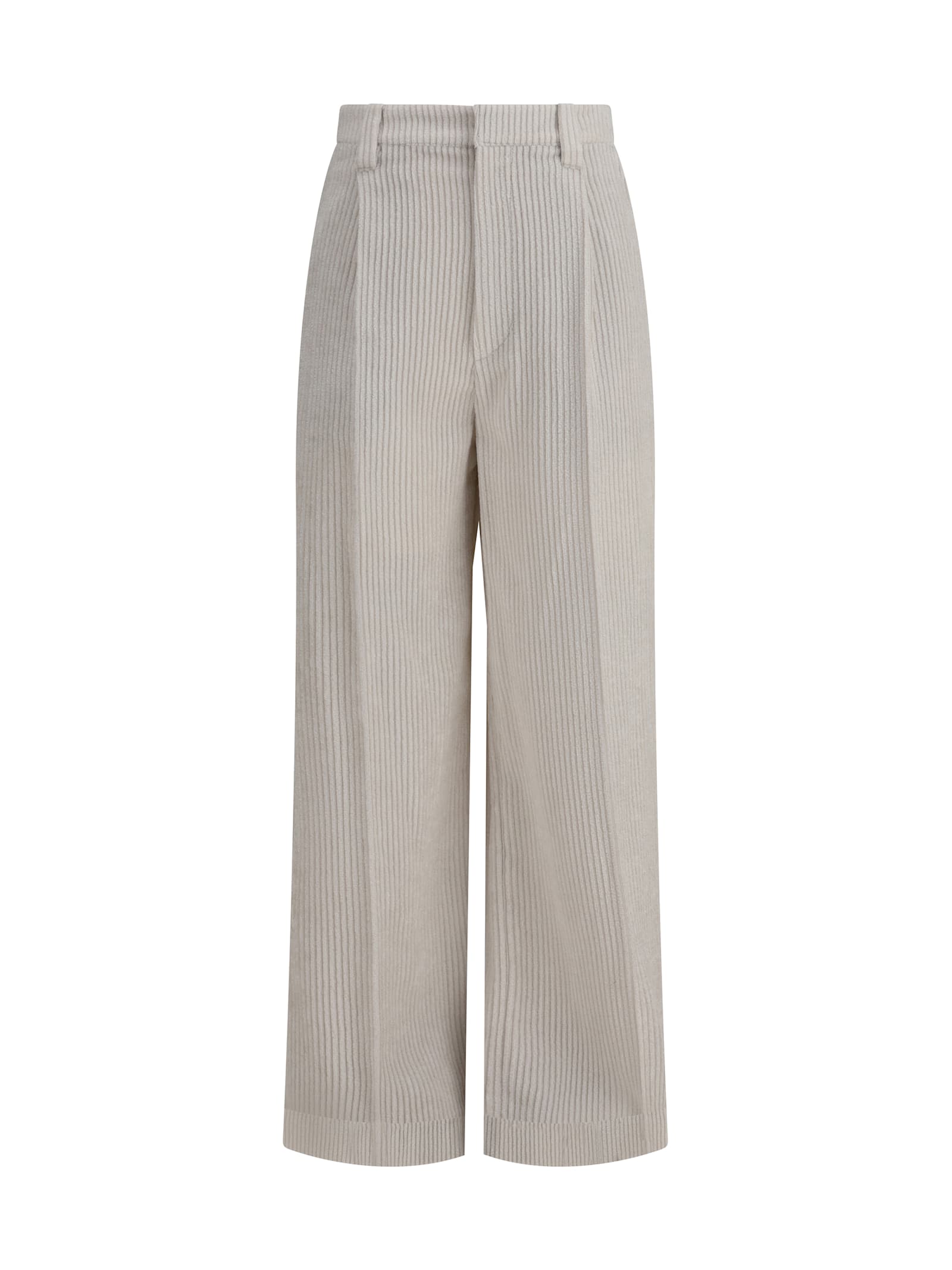 Brunello Cucinelli Tailored Corduroy Wide Leg Pants In Neutral