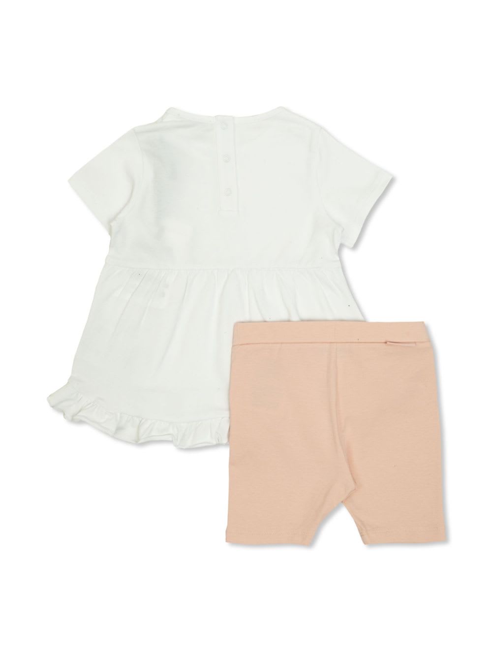 Moncler Enfant Set With Shorts With Patch In Neutral
